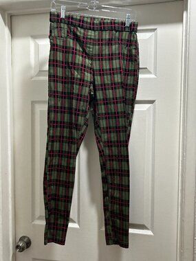 Plaid Stretch Skinny Pants